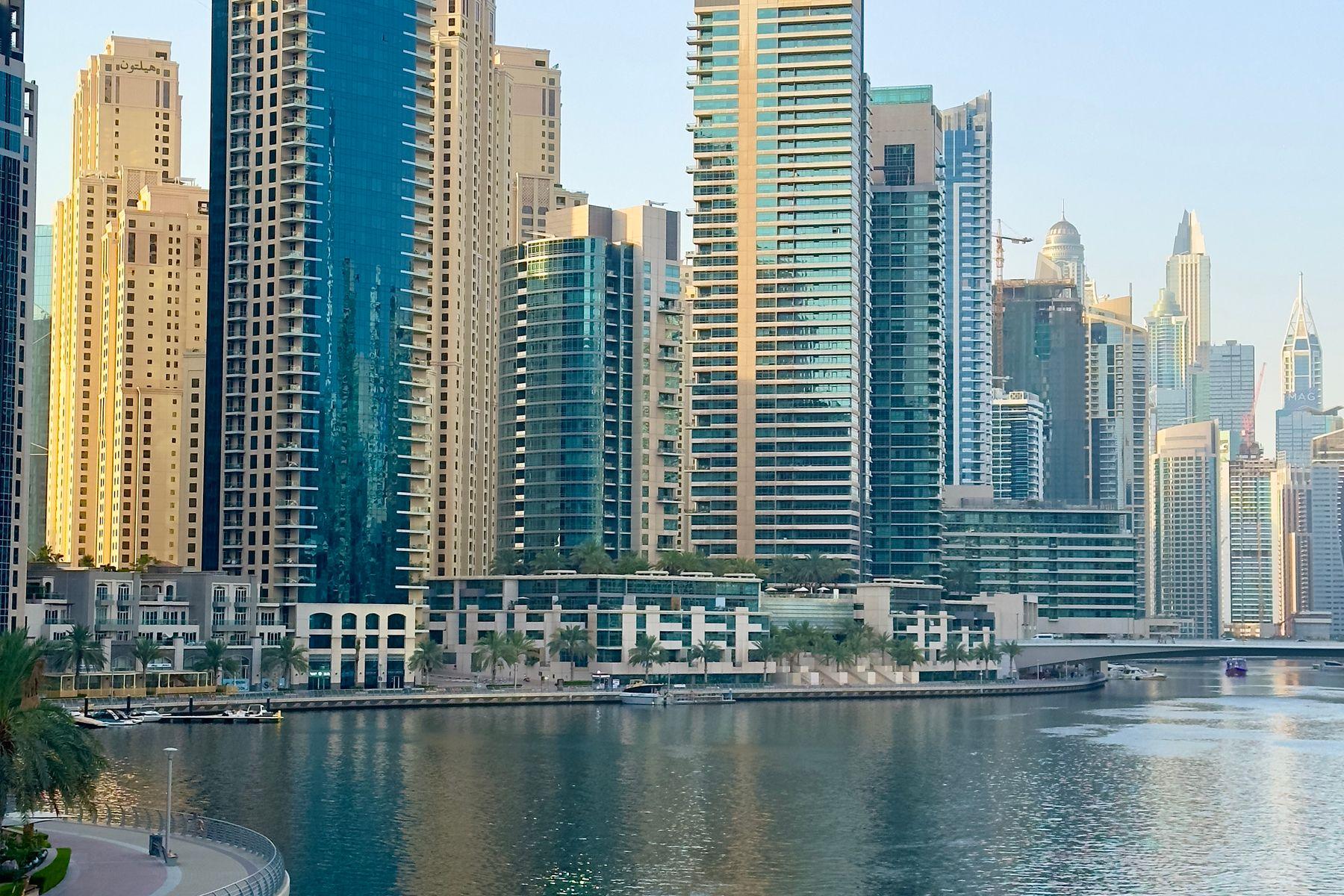 Dubai Marina towers along the waterfront