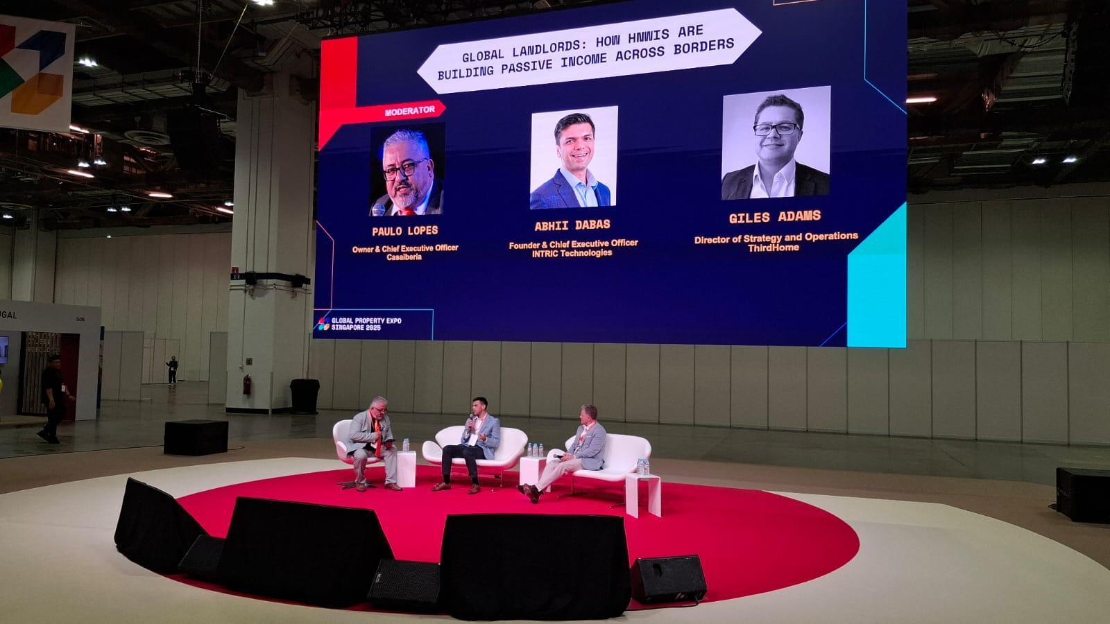INTRIC founder Abhii Dabas on a Global Property Expo panel about how HNWIs build income from property across borders